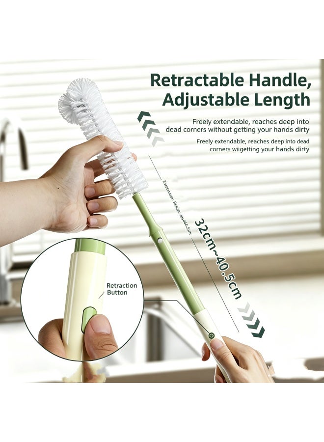 3-in-1 Telescopic Cup Brush Sponge Cleaner Multi-Purpose Kitchen Bottle Washing Tool - Image 3
