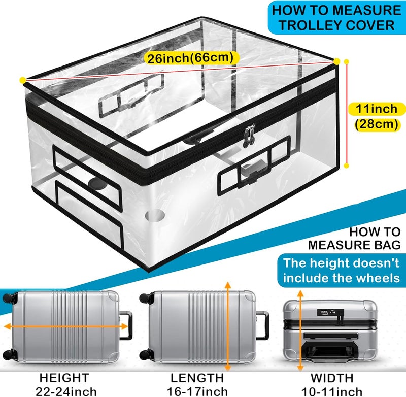 Zippered Clear PVC Suitcase Cover Protector - Waterproof & Dustproof for 24 Inch Luggage - Image 2
