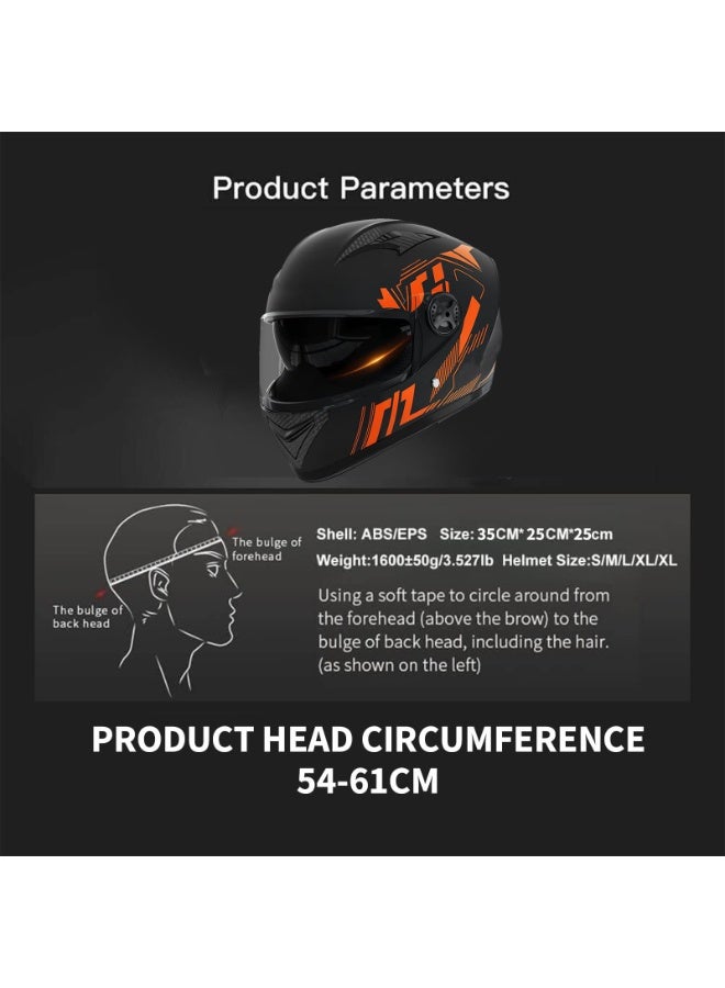 Full Face Motorcycle Helmet Motorbike Racing Street Bike Helmets for Adults  HD Dual Mirror - Image 2