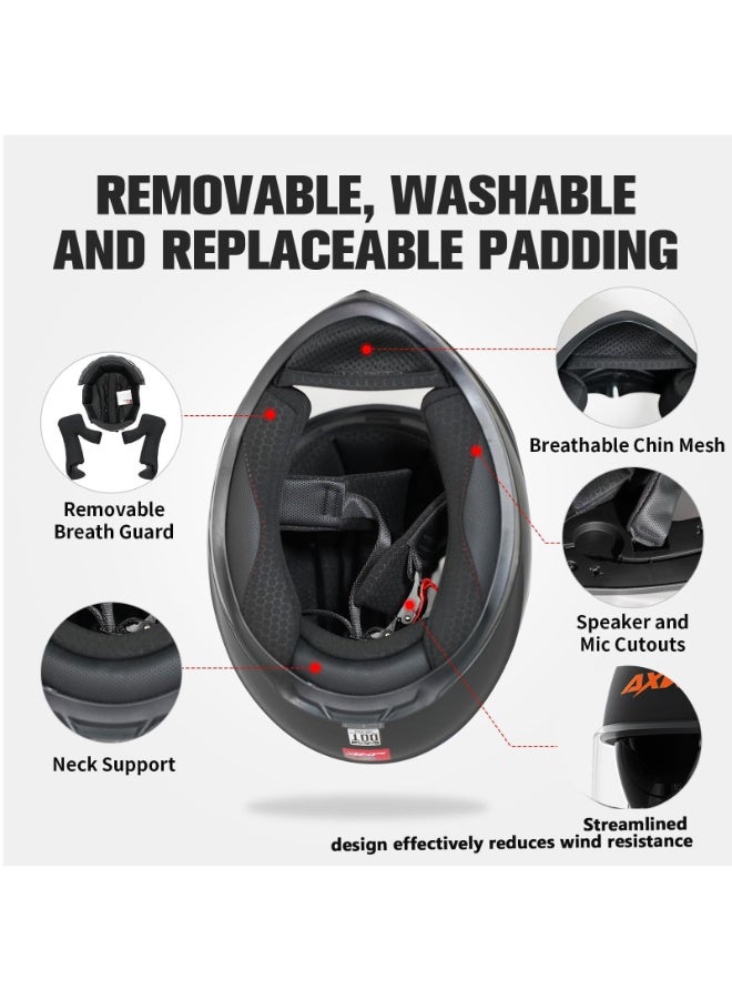 Full Face Motorcycle Helmet Motorbike Racing Street Bike Helmets for Adults  HD Dual Mirror - Image 4