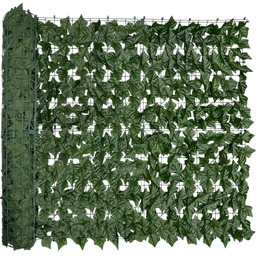 DOPGIB Artificial Ivy Privacy Fence Screen, 128 "x 48" (43 Sqft) Anti-Ultraviolet Artificial Hedge Grass Wall, Used for Indoor and Outdoor Green Background, Garden Greening Decoration - Image 1