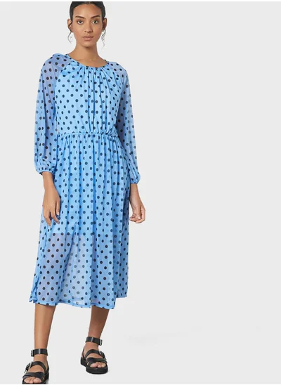 SIVVI for HANIYA Pleated Printed Dress