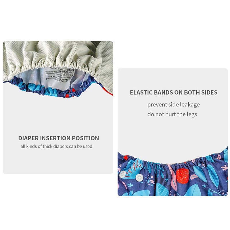 4pcs/pack Baby Cloth Diapers Washable Reusable Pocket Cloth Diaper Quick Dry Breathable Waterproof One Size Adjustable for Baby Girls Boys Infants - Image 5