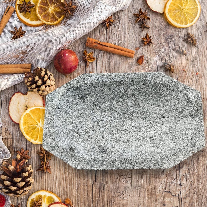 EZAHK Heavy Duty Kalvam Grinding Stone and Mortar Pestle Set for Herbs Grey Large Size 10 x 6 Inch - Image 4