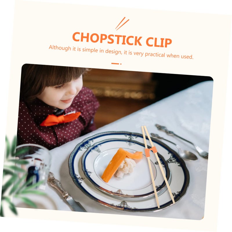 Orange Training Chopstick Clips 5pcs Reusable Helper For Beginners Easy Food Pickup Travel Friendly - Image 4
