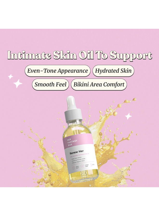 Her Fantasy Box Renew Her | Natural Rejuvenating Yoni Oil for Dark Spots, Ingrown Hair, and Skin Brightening - Nourishing, Moisturizing Formula for All Skin Types - Image 2