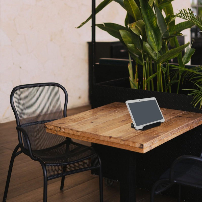 Aluminum Alloy Vertical Laptop Stand Dual Slot Holder for Tablet Notebook Portable Desktop Rack Black - Image 4