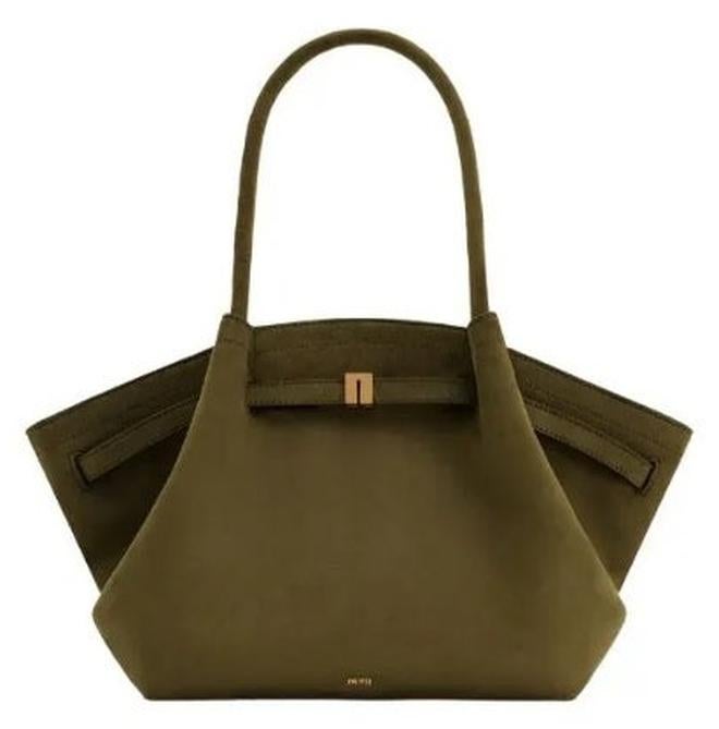 JW PEI Hana Medium Faux Suede Tote Bag - Green - Image 1