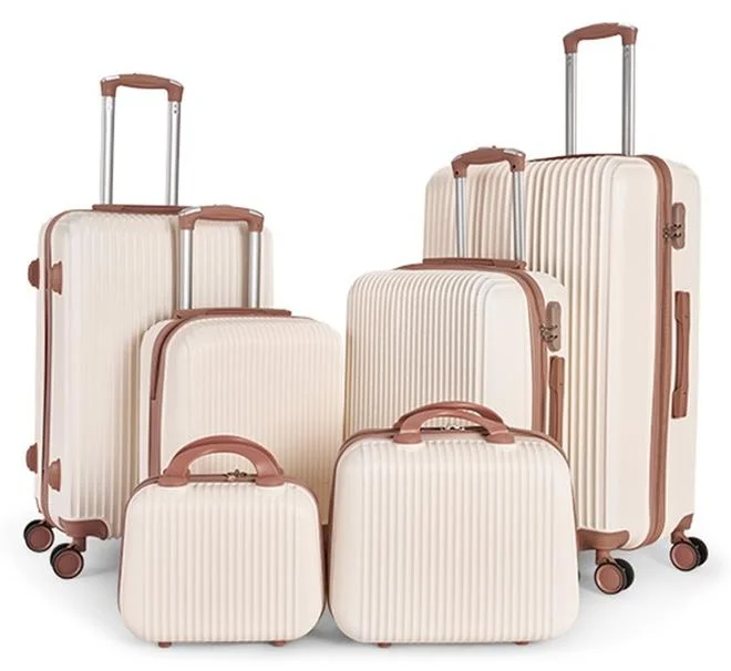 LIMRA Luggage set 6 pieces travel Bags with a distinctive design from limra Beige/Gold