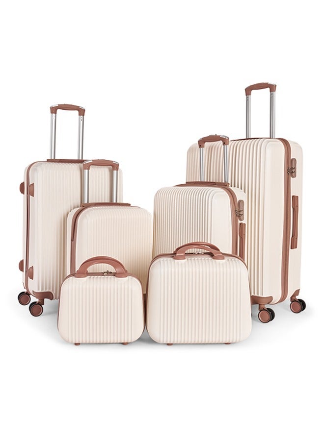 LIMRA Luggage set 6 pieces travel Bags with a distinctive design from limra Beige/Gold - Image 1