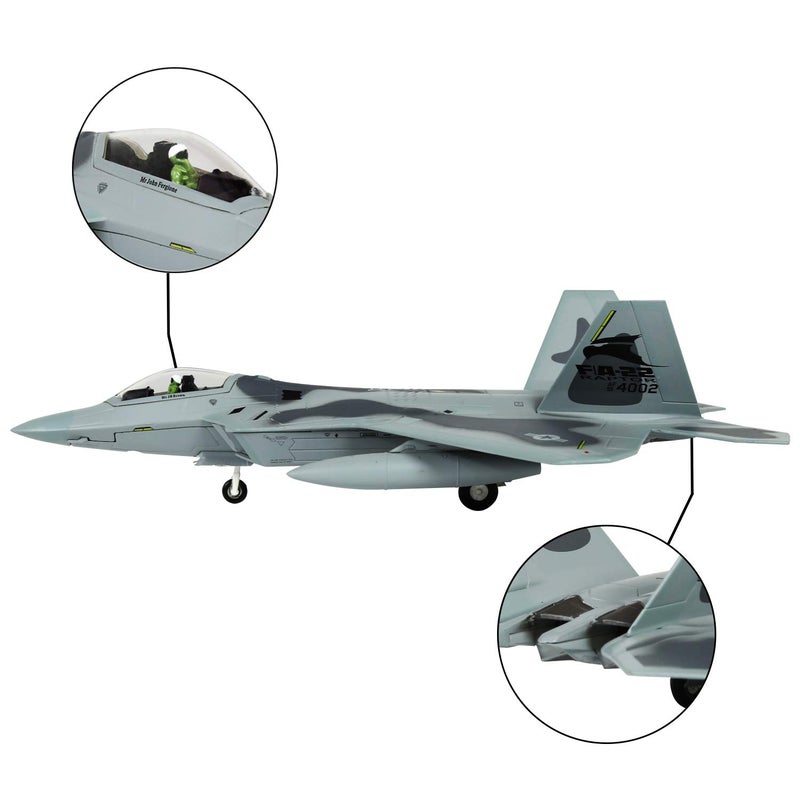 HANGHANG 1/100 Scale F-22 Raptor Fighter Attack Plane Metal Fighter Military Model Fairchild Republic Diecast Plane Model for Commemorate Collection or Gift - Image 4