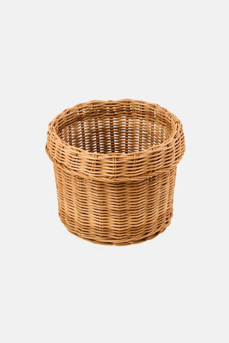 موي موتشو Heavy Duty Round Polypropylene Rattan Basket, Brown