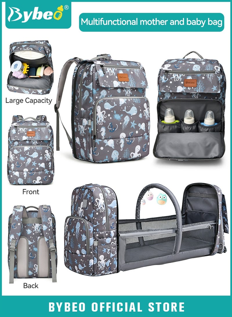 Bybeo Baby Diaper Bag Backpack With Multifunctional Diapers Changing Station, Mommy Bag, Maternity Baby Changing Bags for Outdoor and Travel, Infant Shower Gifts, Large Capacity, 900d Oxford, USB Port - Image 1