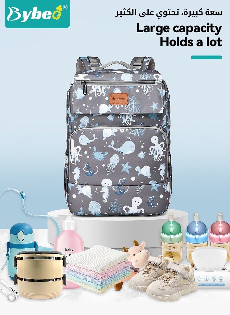 Bybeo Baby Diaper Bag Backpack With Multifunctional Diapers Changing Station, Mommy Bag, Maternity Baby Changing Bags for Outdoor and Travel, Infant Shower Gifts, Large Capacity, 900d Oxford, USB Port - Image 4