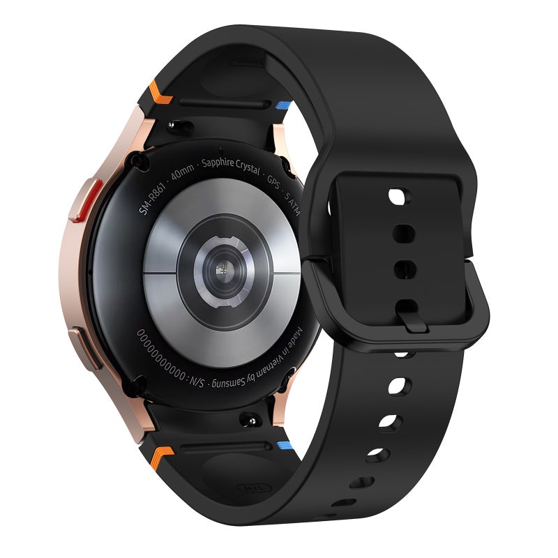 erorex For Samsung Galaxy Watch 6 Classic 43 / 47Mm Flat Sewing Design Silicone Watch Band(Black) - Image 2