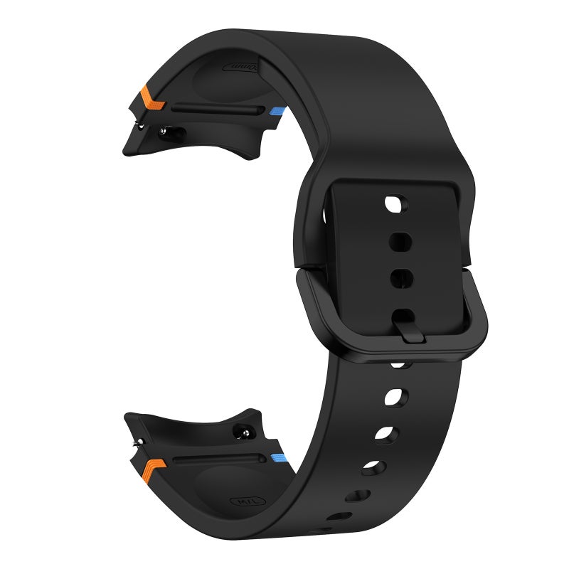 erorex For Samsung Galaxy Watch 6 Classic 43 / 47Mm Flat Sewing Design Silicone Watch Band(Black) - Image 3