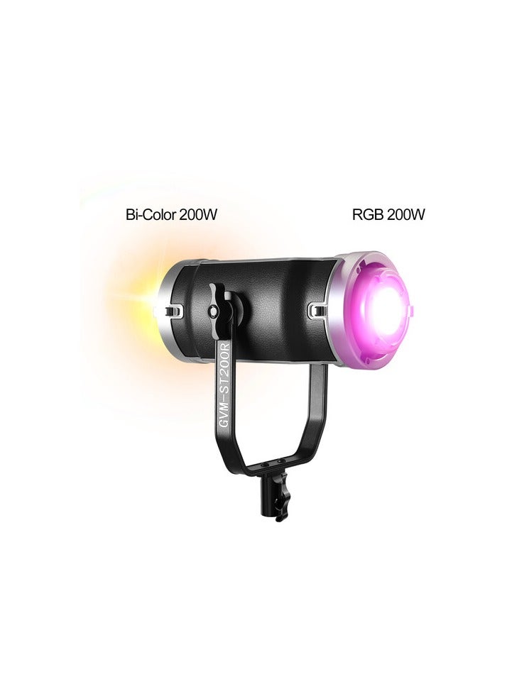 GVM ST200R Dual Side RGB + Bi-Color COB LED Video Light – Adjustable 3200K–5600K, CRI 97+, Dimmable, Professional Studio & On-Location Lighting for Photography & Videography - Image 2