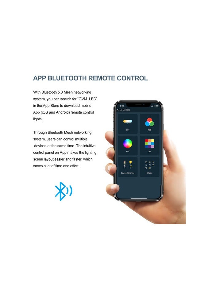 GVM ST200R Dual Side RGB + Bi-Color COB LED Video Light – Adjustable 3200K–5600K, CRI 97+, Dimmable, Professional Studio & On-Location Lighting for Photography & Videography - Image 5