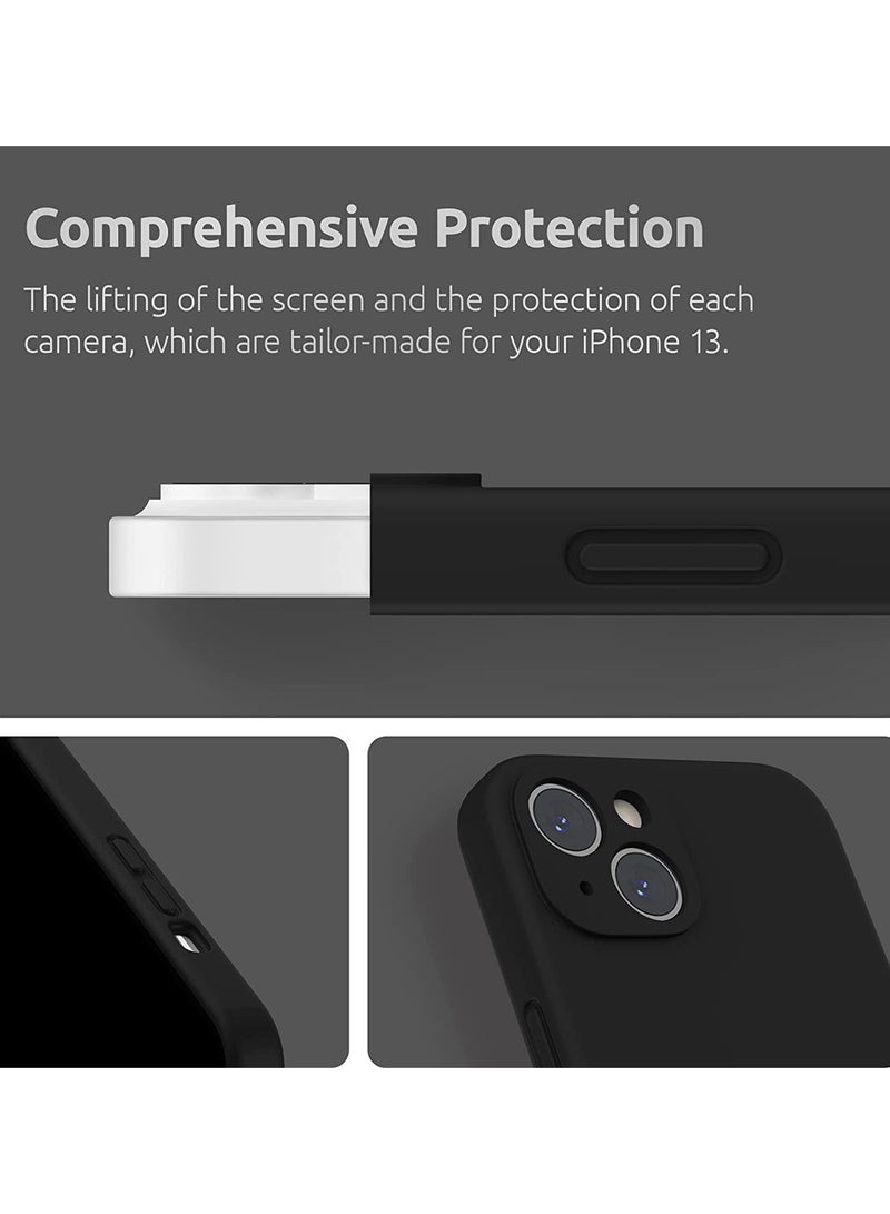 Theodor Protective Slim Fit Case Liquid Silicone Cover with Full Body Protection Anti-Scratch Shockproof Case For iPhone 13 Black  - let your imagination sour copy - Image 2