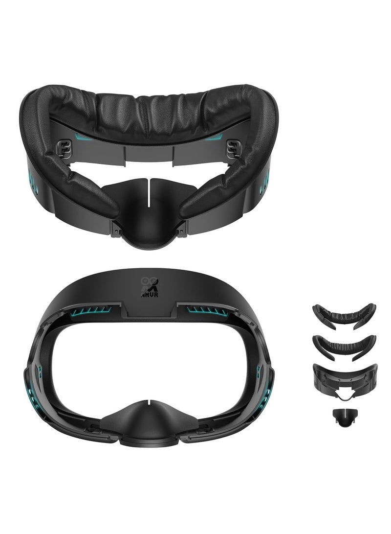 AMVR AMVR Face Cover Pad Facial Interface Compatible with Meta/Oculus Quest 3 Accessories, with Soft PU Face Cushion Pad Replacement and Breathable Ice Silk Cotton - Image 1