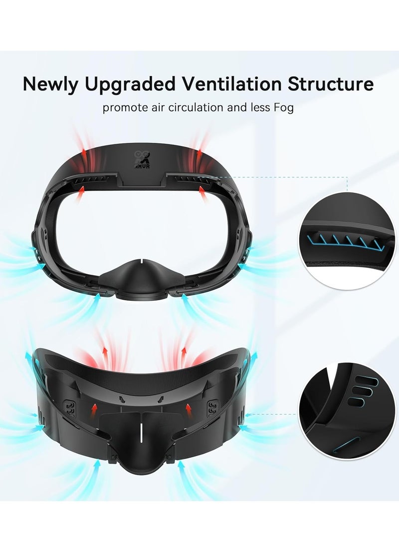 AMVR AMVR Face Cover Pad Facial Interface Compatible with Meta/Oculus Quest 3 Accessories, with Soft PU Face Cushion Pad Replacement and Breathable Ice Silk Cotton - Image 2