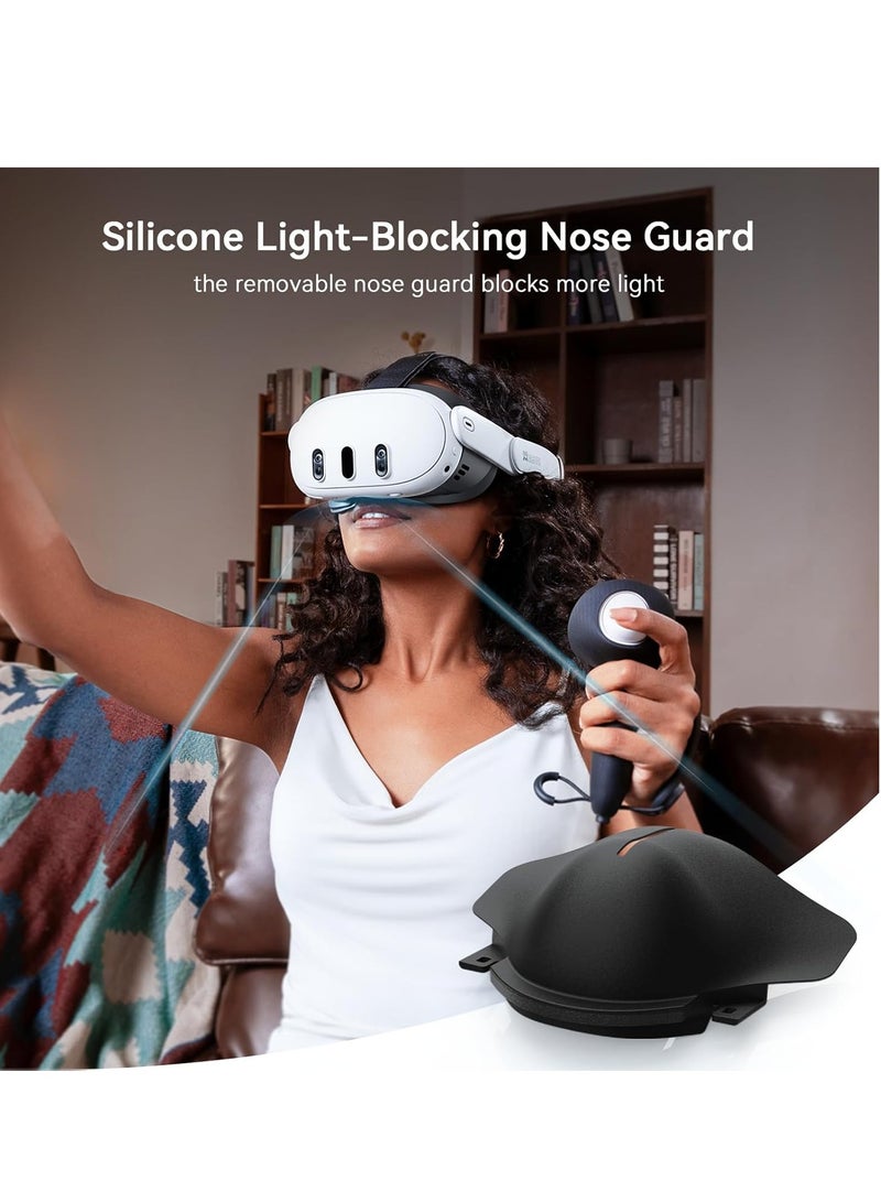 AMVR AMVR Face Cover Pad Facial Interface Compatible with Meta/Oculus Quest 3 Accessories, with Soft PU Face Cushion Pad Replacement and Breathable Ice Silk Cotton - Image 5