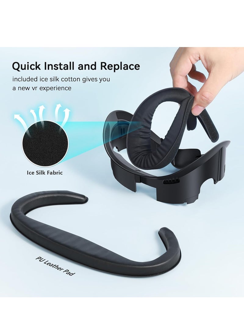 AMVR AMVR Face Cover Pad Facial Interface Compatible with Meta/Oculus Quest 3 Accessories, with Soft PU Face Cushion Pad Replacement and Breathable Ice Silk Cotton - Image 4
