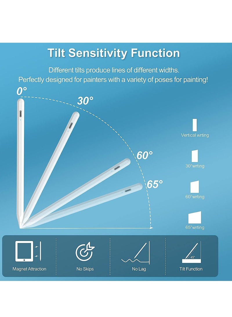ELTRAZONE Stylus Pen for iPad with Tilt Sensitive and Fast Charge, iPad Pencil Compatible with 2018-2022 Apple iPad Pro 11/12.9 Inch,iPad 10/9/8/7/6 Gen,iPad Mini 5/6 Gen,iPad Air3/4/5 Gen - Image 4