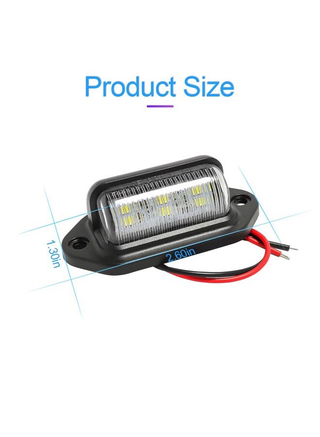 HIPOPY 2PCS LED License Plate Light, 12V/24V Waterproof 6-SMD License Plate Lamp Tail Light for Most Cars, Trucks, Trailer, Buses, Step Courtesy Light, Dome/Cargo Lights (White) - Image 2