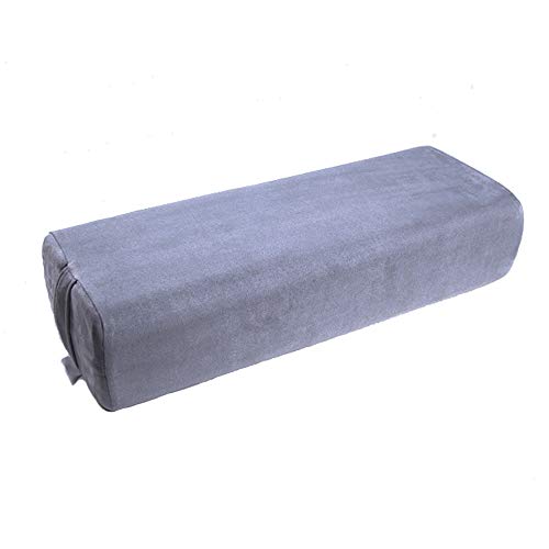 NGT new guide steps Yoga Bolster Pillow for Meditation and Support - Rectangular Yoga Cushion Foam Wedges Washable Suede Pillowcase for Men and Women with Carry Handles.(Grey Soft fabric) - Image 1