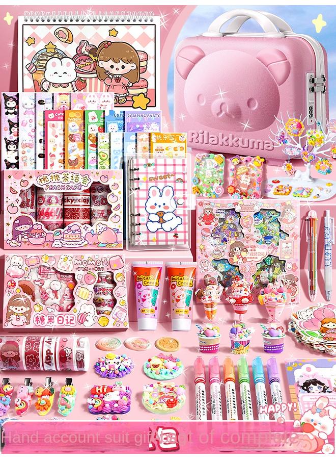 Bluejw Hand Account Suit Gift Box Girl's Hand Account Book Goo Card Suit Deluxe Edition Girl's Children's 61 Children's Toy Gift For Primary School Students - Image 2