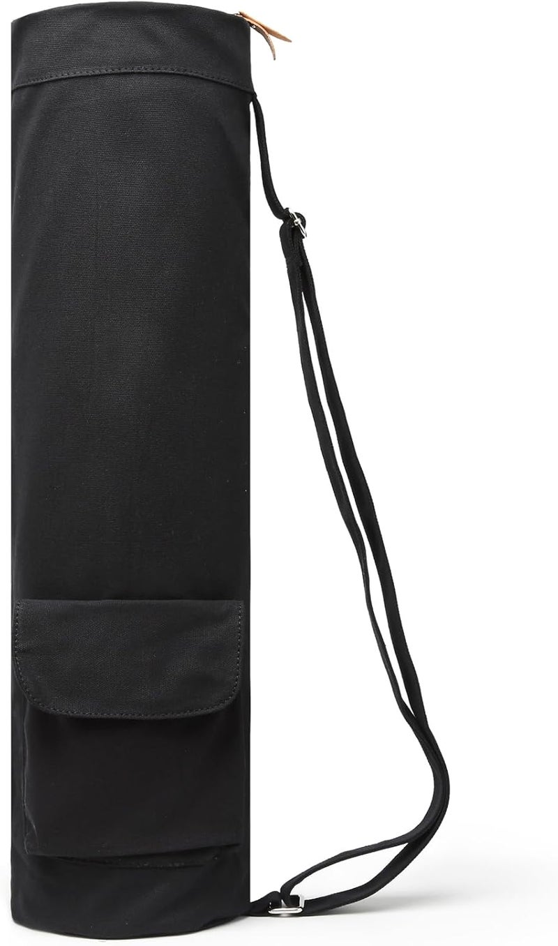 ELENTURE Canvas Yoga Mat Bag with Adjustable Strap & Pockets, Full-Zip Travel Gym Tote for Women & Men, Fits 1/4" & 1/3" Thick Mats, Lightweight Carrier for Yoga, Workout, Outdoor Use - Image 2