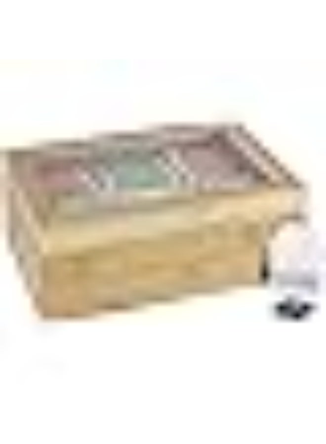 Generic Wooden Storage Box with Glass Lid - Wood Tea Box Organizer with Compartments - Kitchen Organizer Storage Box for Tea Bags, Coffee Pods, Spices, and Seasonings - Display Box, Craft Box - Image 5