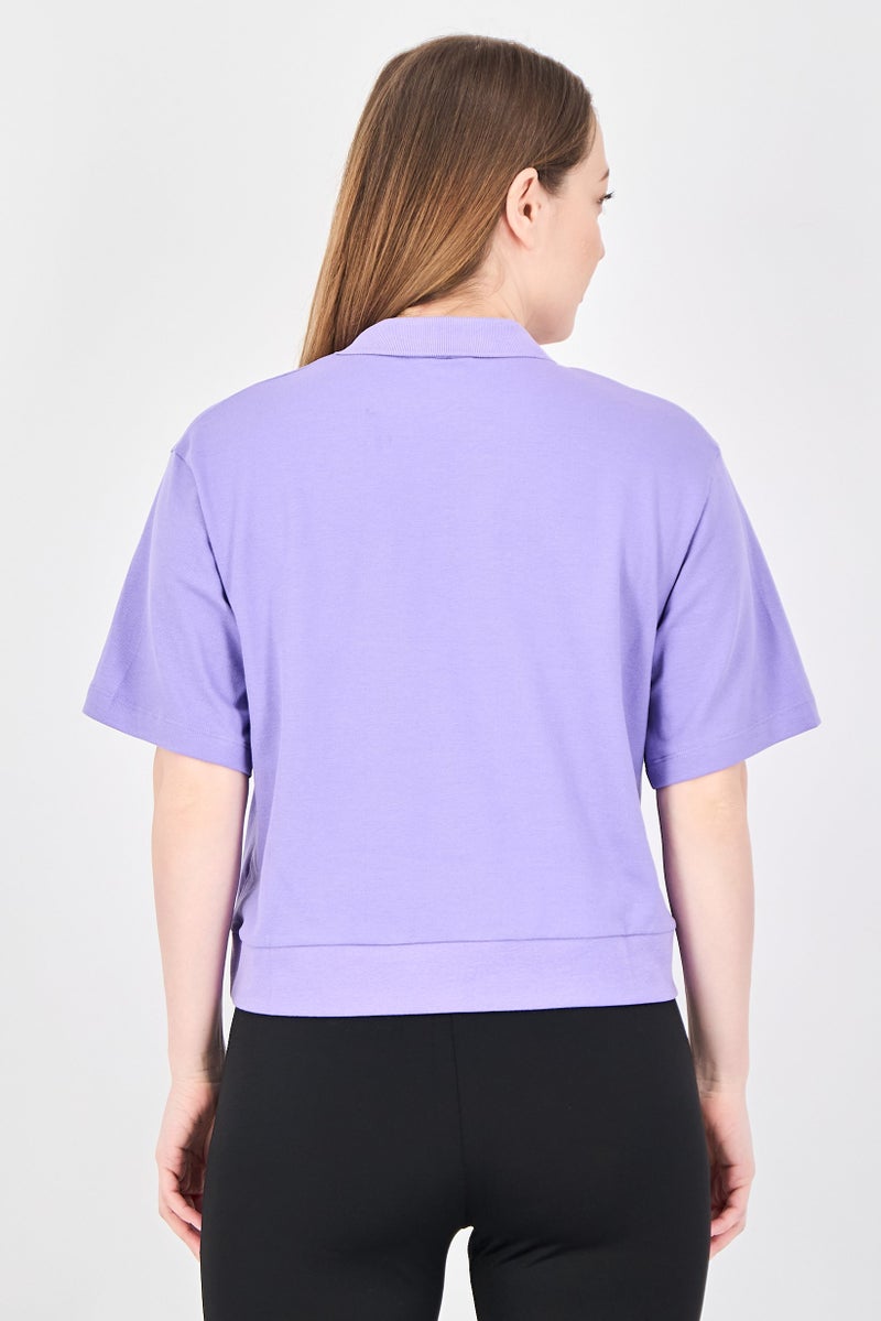 PUMA Women Relaxed Fit Short Sleeve Outdoor Top, Purple - Image 3