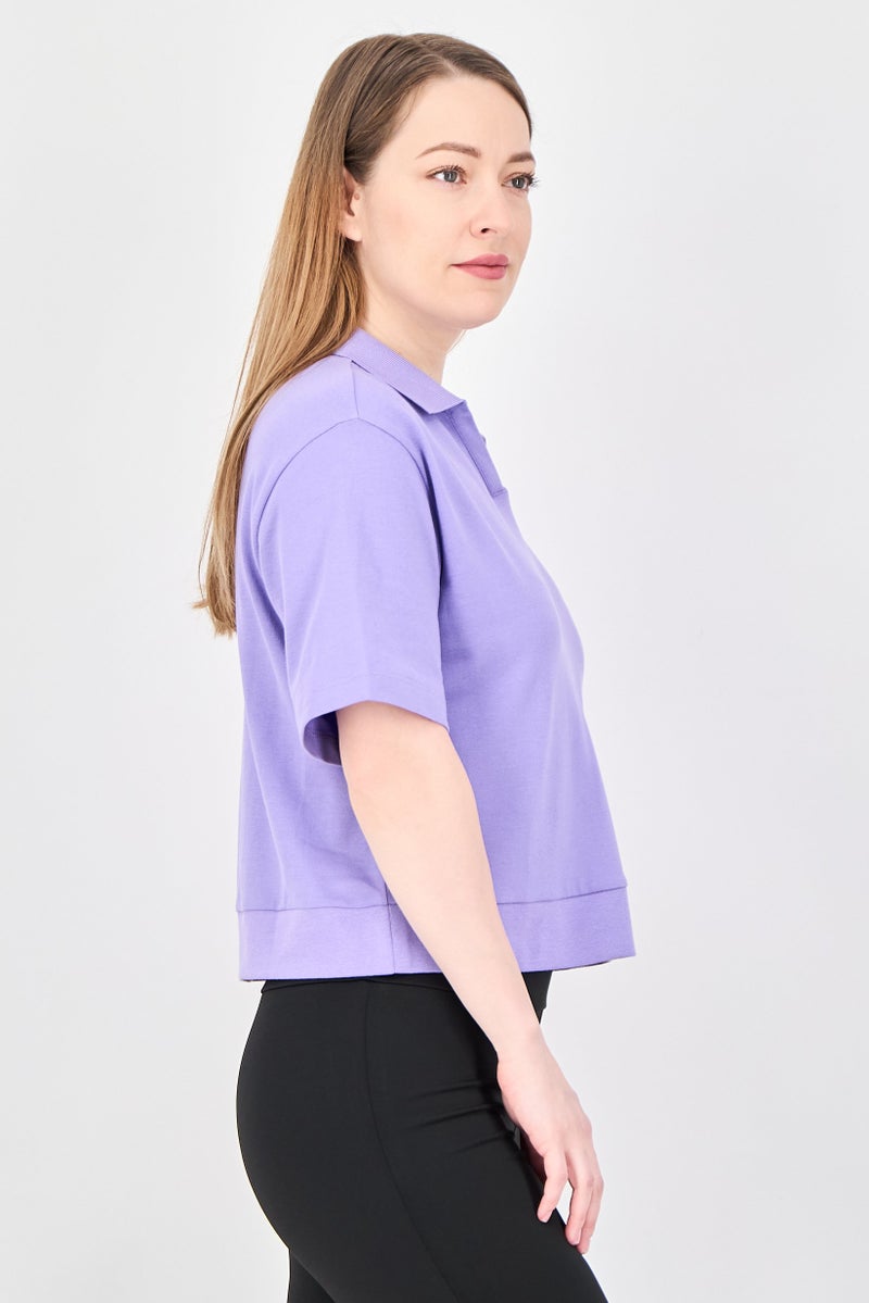PUMA Women Relaxed Fit Short Sleeve Outdoor Top, Purple - Image 2