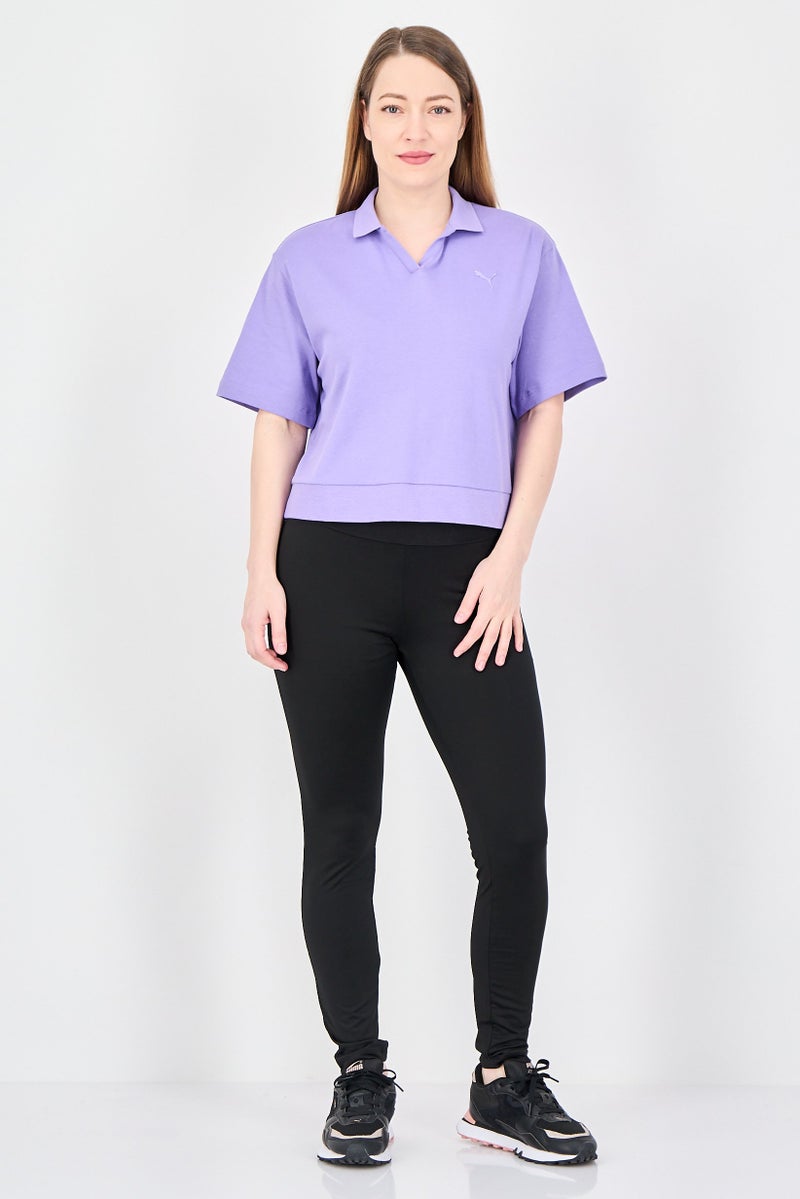PUMA Women Relaxed Fit Short Sleeve Outdoor Top, Purple - Image 4