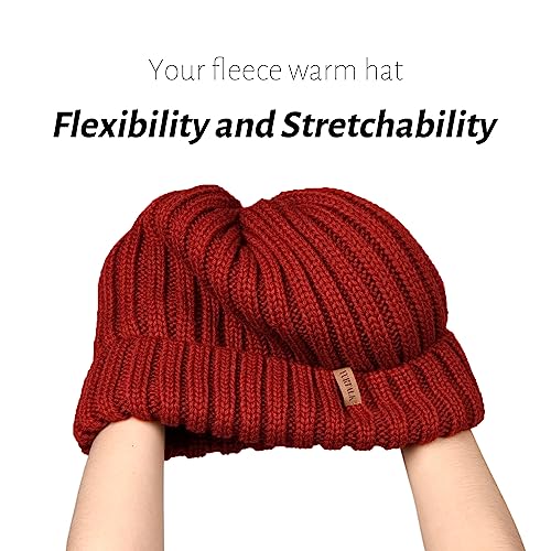 FURTALK Winter Hats for Women Fleece Lined Beanie Knit Chunky Womens Snow Cap - Image 2