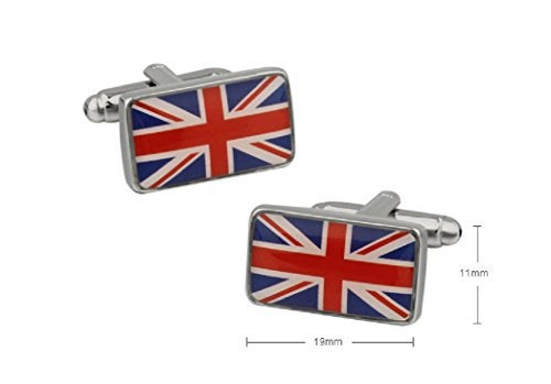 MRCUFF United Kingdom Flag Great Britain Union Jack British Pair Cufflinks in a Presentation Gift Box & Polishing Cloth - Image 2