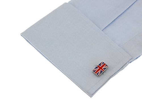 MRCUFF United Kingdom Flag Great Britain Union Jack British Pair Cufflinks in a Presentation Gift Box & Polishing Cloth - Image 3