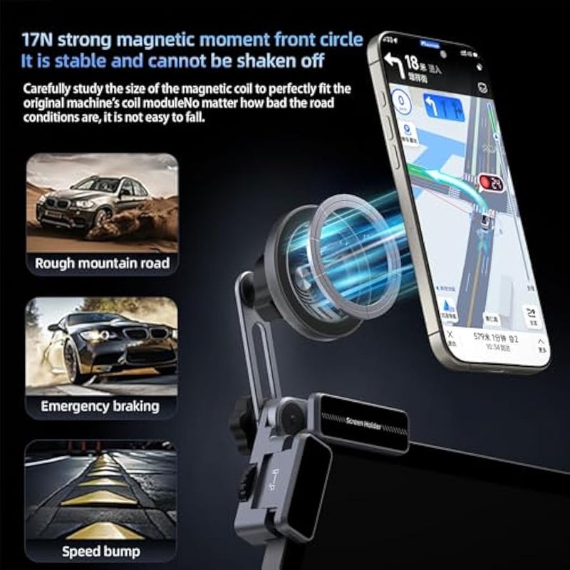 Tesla Phone Mount Foldable Hidden Tesla Phone Holder Fit for All Phones, Tesla Model 3/Y/Cybertruck Accessories, Tesla Model 3 Model Y for MagSafe Car Mount - Image 5