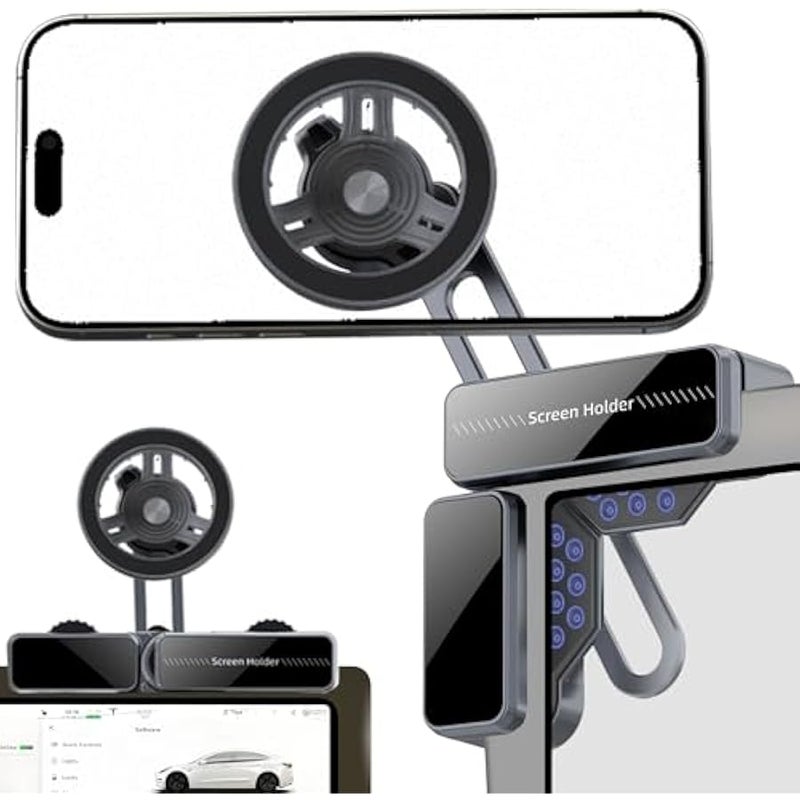 Tesla Phone Mount Foldable Hidden Tesla Phone Holder Fit for All Phones, Tesla Model 3/Y/Cybertruck Accessories, Tesla Model 3 Model Y for MagSafe Car Mount - Image 1