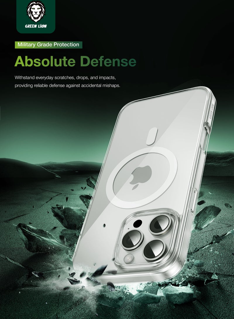 GREEN LION iPhone 16 Pro MagSafe Case Crystal Clear Cover / Strong Magnet / Anti Fingerprint / Anti Scratch / Ultra HD Clarity / High-Level Protection / Ultra Drop Protection / Camera Protection - Clear - Image 5