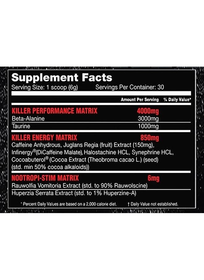 KILLER LABZ - KILLER LABZ Stim Reaper Pre-Workout | 3g Beta-Alanine | 1g Taurine | 6mg Nootropi-Stim | 30 Servings (Furious Punch) - Image 1
