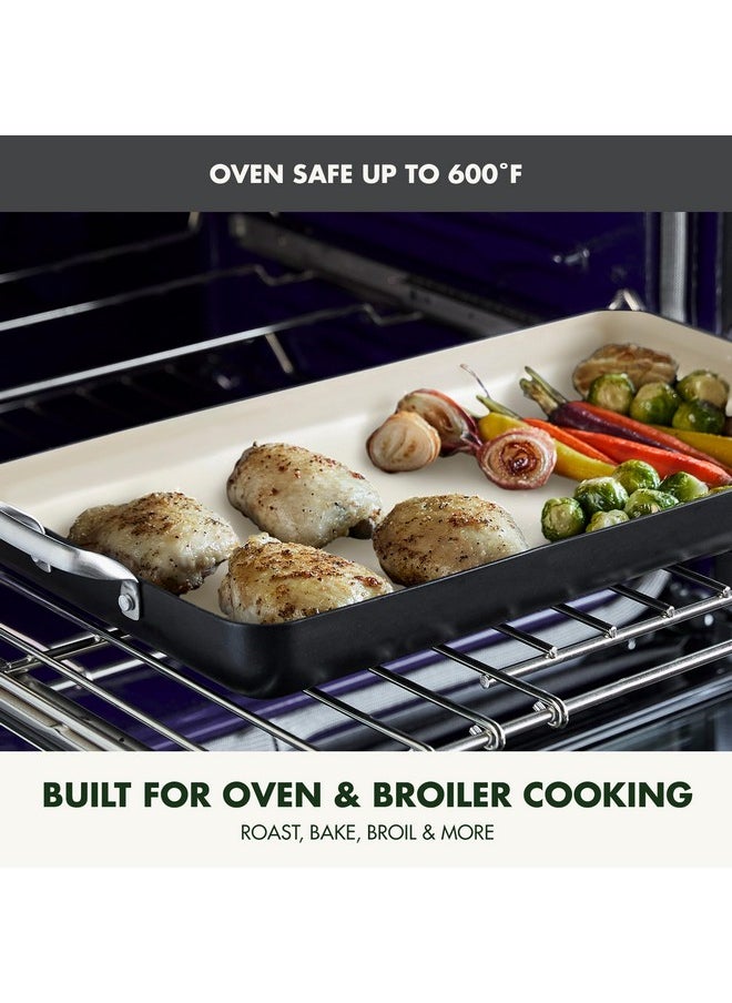 Greenpan GreenPan 18" x 11" Double Burner Griddle Pan, Hard Anodized Healthy Ceramic Nonstick PFAS-Free, Stainless Steel Handles, Stovetop Cooking, Dishwasher Safe, Oven & Broiler Safe Cookware, Black  - Image 3
