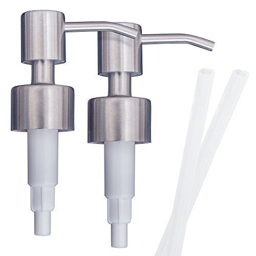 Top Home Store Stainless Steel Soap & Lotion Dispenser Pumps, Brushed Nickel Replacement (2 Pack) - Image 1