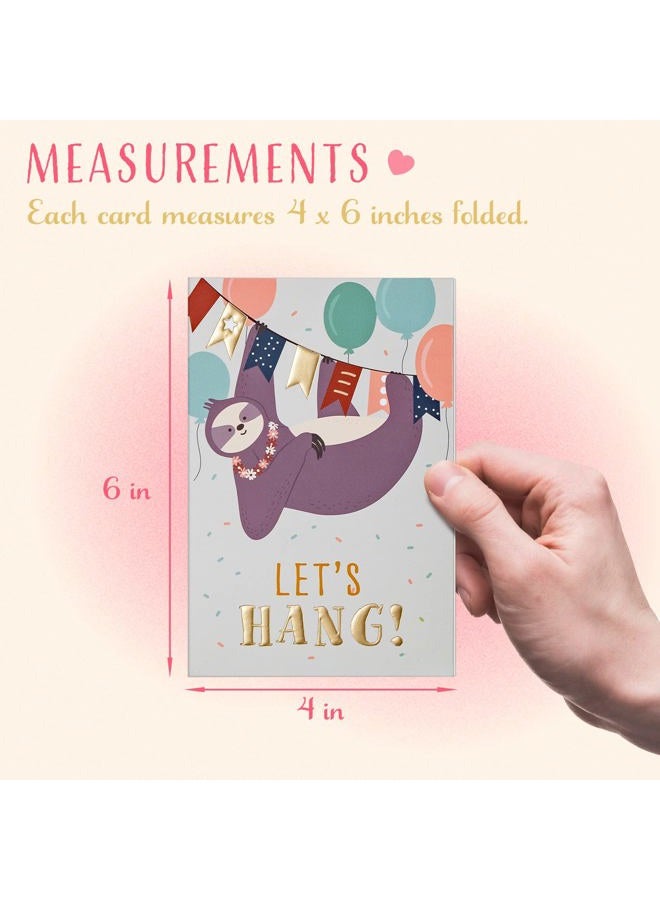Prims & Flourish Valentine Cards for Kids Classroom, 36-Pack, 9 Cute Animal Designs, 4 x 6 Inches - Image 4