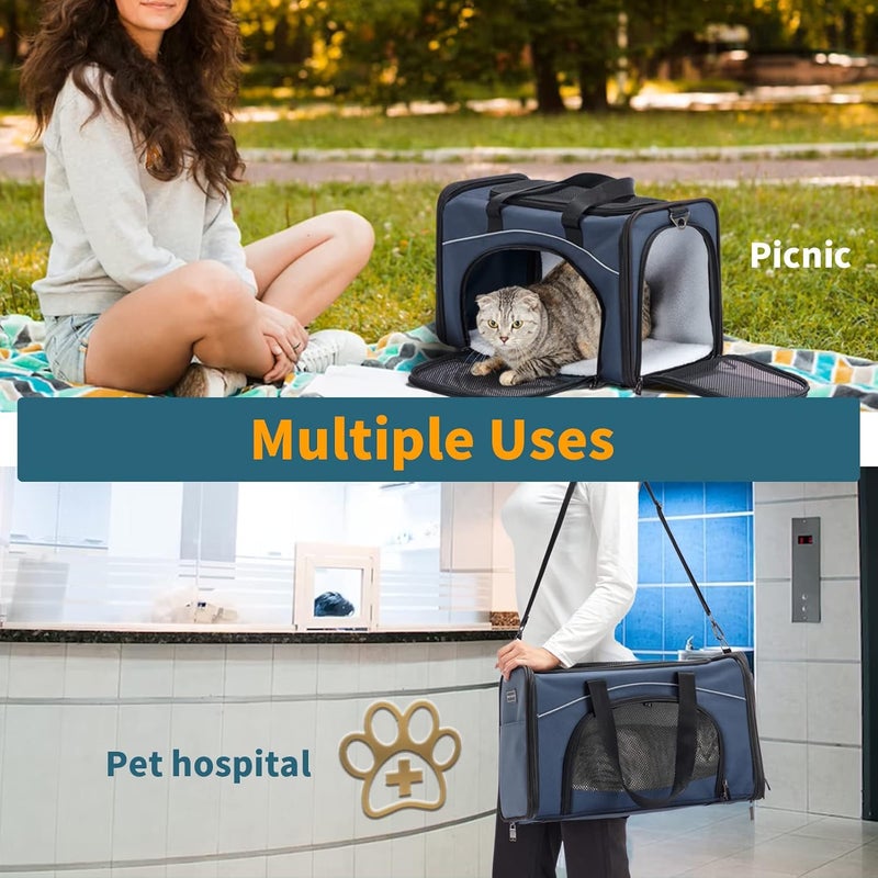 Petsfit Transport Bag Cat & Dog Bag Aeroplane | Flight Bag for Dogs & Transport Box Cat | Airline-Approved Pet Bag | Safe Transport in Car, Plane and Train, M/Blue - Image 5
