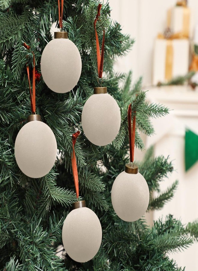 Liliful 15 Pcs Velvet Christmas Balls Bulk Flocked Christmas Tree Ball Ornaments Plastic Xmas Decorative Hanging Ornaments(Creamy White,3.15 Inch) - Image 4