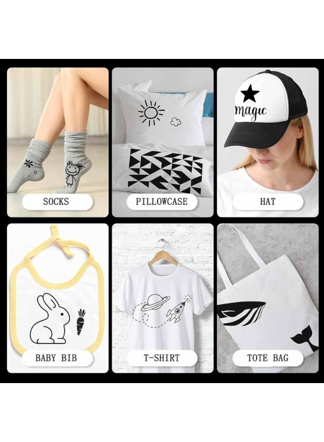 OSHIMA 6 PCS Black Fabric Markers, Textile Pens Machine Washable Black Dual Tips Fabric Paint Pens, Waterproof and No Fading Permanent Textile Markers Fabric Pens for Creative DIY Projects Clothes Shose DIY - Image 5