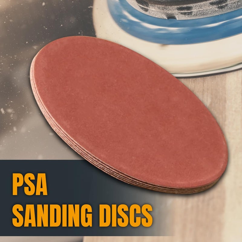 POWERTEC 10 PCS 6 Inch PSA Sanding Discs - 100 Grit, Selt Stick Adhesive Sandpaper, 6" for Drywall, Woodworking, Paint, Epoxy with Random Orbital Sanders, DA Sanders, 4x36 Belt Disc Sander (110260) - Image 2